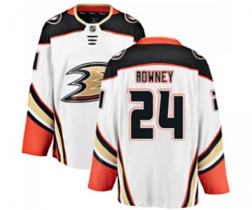 Anaheim Ducks #24 Carter Rowney Authentic White Away Fanatics Branded Breakaway Hockey Jersey