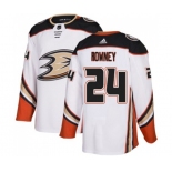 Anaheim Ducks #24 Carter Rowney Authentic White Away Hockey Jersey