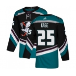 Anaheim Ducks #25 Ondrej Kase Authentic Black Teal Alternate Hockey Jersey