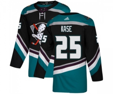 Anaheim Ducks #25 Ondrej Kase Authentic Black Teal Alternate Hockey Jersey