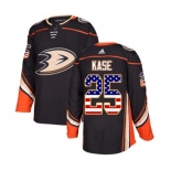 Anaheim Ducks #25 Ondrej Kase Authentic Black USA Flag Fashion Hockey Jersey