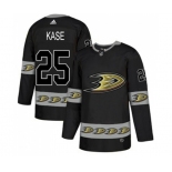 Anaheim Ducks #25 Ondrej Kase Premier Black Team Logo Fashion Hockey Jersey