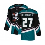 Anaheim Ducks #27 Scott Niedermayer Authentic Black Teal Alternate Hockey Jersey