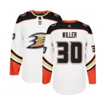 Anaheim Ducks #30 Ryan Miller Authentic White Away Hockey Jersey