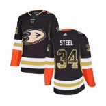 Anaheim Ducks #34 Sam Steel Authentic Black Drift Fashion Hockey Jersey