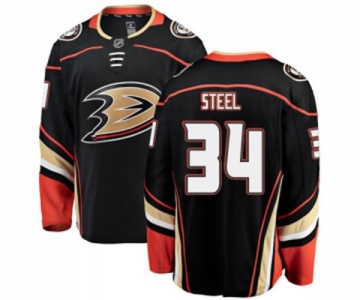 Anaheim Ducks #34 Sam Steel Fanatics Branded Black Home Breakaway Hockey Jersey