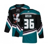 Anaheim Ducks #36 John Gibson Authentic Black Teal Alternate Hockey Jersey