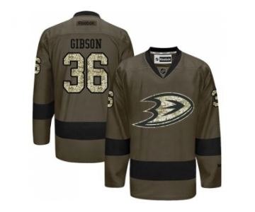 Anaheim Ducks #36 John Gibson Green Salute to Service Stitched NHL Jersey