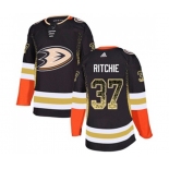 Anaheim Ducks #37 Nick Ritchie Authentic Black Drift Fashion Hockey Jersey