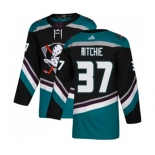 Anaheim Ducks #37 Nick Ritchie Authentic Black Teal Alternate Hockey Jersey