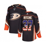 Anaheim Ducks #37 Nick Ritchie Authentic Black USA Flag Fashion Hockey Jersey