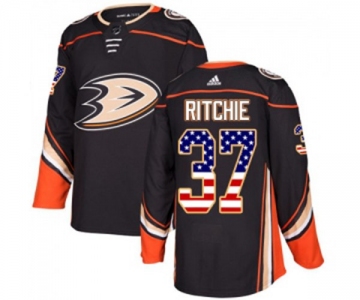 Anaheim Ducks #37 Nick Ritchie Authentic Black USA Flag Fashion Hockey Jersey