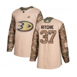 Anaheim Ducks #37 Nick Ritchie Authentic Camo Veterans Day Practice Hockey Jersey