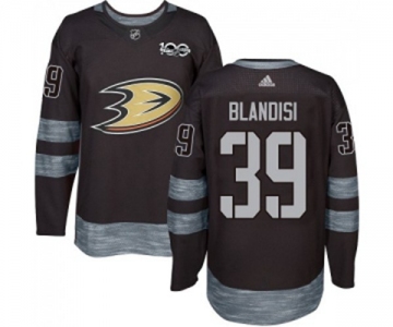 Anaheim Ducks #39 Joseph Blandisi Authentic Black 1917-2017 100th Anniversary Hockey Jersey