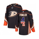 Anaheim Ducks #4 Cam Fowler Authentic Black USA Flag Fashion Hockey Jersey