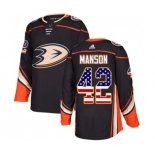 Anaheim Ducks #42 Josh Manson Authentic Black USA Flag Fashion Hockey Jersey