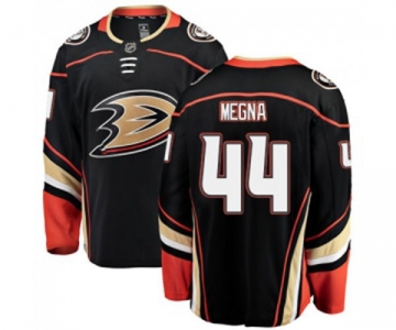 Anaheim Ducks #44 Jaycob Megna Authentic Black Home Fanatics Branded Breakaway Hockey Jersey