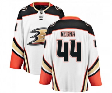 Anaheim Ducks #44 Jaycob Megna Authentic White Away Fanatics Branded Breakaway Hockey Jersey