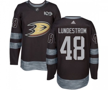 Anaheim Ducks #48 Isac Lundestrom Authentic Black 1917-2017 100th Anniversary Hockey Jersey