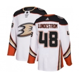 Anaheim Ducks #48 Isac Lundestrom Authentic White Away Hockey Jersey