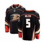 Anaheim Ducks #5 Korbinian Holzer Fanatics Branded Black Home Breakaway Hockey Jersey