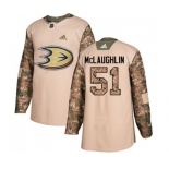 Anaheim Ducks #51 Blake McLaughlin Authentic Camo Veterans Day Practice Hockey Jersey