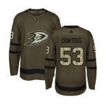 Anaheim Ducks #53 Max Comtois Authentic Green Salute to Service Hockey Jersey