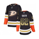 Anaheim Ducks #62 Andrej Sustr Authentic Black Drift Fashion Hockey Jersey