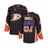 Anaheim Ducks #67 Rickard Rakell Authentic Black USA Flag Fashion Hockey Jersey