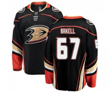 Anaheim Ducks #67 Rickard Rakell Fanatics Branded Black Home Breakaway Hockey Jersey