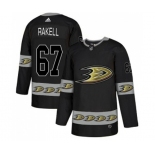 Anaheim Ducks #67 Rickard Rakell Premier Black Team Logo Fashion Hockey Jersey