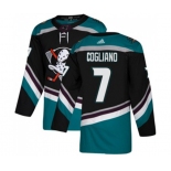 Anaheim Ducks #7 Andrew Cogliano Authentic Black Teal Alternate Hockey Jersey