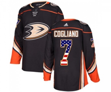 Anaheim Ducks #7 Andrew Cogliano Authentic Black USA Flag Fashion Hockey Jersey