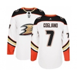 Anaheim Ducks #7 Andrew Cogliano Authentic White Away Hockey Jersey