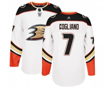 Anaheim Ducks #7 Andrew Cogliano Authentic White Away Hockey Jersey