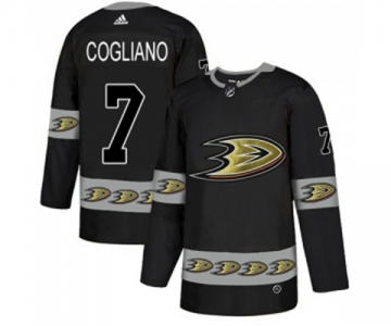 Anaheim Ducks #7 Andrew Cogliano Premier Black Team Logo Fashion Hockey Jersey