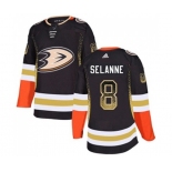 Anaheim Ducks #8 Teemu Selanne Authentic Black Drift Fashion Hockey Jersey