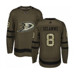 Anaheim Ducks #8 Teemu Selanne Authentic Green Salute to Service Hockey Jersey