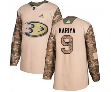 Anaheim Ducks #9 Paul Kariya Authentic Camo Veterans Day Practice Hockey Jersey