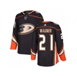 Men Adidas Anaheim Ducks #21 Chris Wagner Black Home Authentic Stitched NHL Jersey