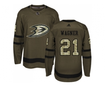 Men Adidas Anaheim Ducks #21 Chris Wagner Green Salute to Service Stitched NHL Jersey