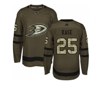 Men Adidas Anaheim Ducks #25 Ondrej Kase Green Salute to Service Stitched NHL Jersey