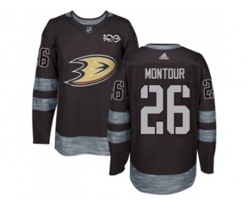 Men Adidas Anaheim Ducks #26 Brandon Montour Black 1917-2017 100th Anniversary Stitched NHL Jersey