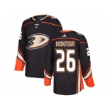 Men Adidas Anaheim Ducks #26 Brandon Montour Black Home Authentic Stitched NHL Jersey