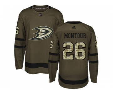 Men Adidas Anaheim Ducks #26 Brandon Montour Green Salute to Service Stitched NHL Jersey