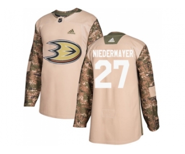 Men Adidas Anaheim Ducks #27 Scott Niedermayer Camo Authentic 2017 Veterans Day Stitched NHL Jersey