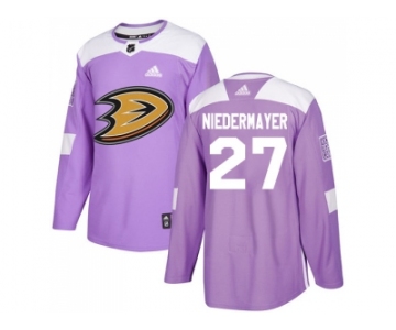 Men Adidas Anaheim Ducks #27 Scott Niedermayer Purple Authentic Fights Cancer Stitched NHL Jersey