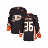 Men Adidas Anaheim Ducks #36 John Gibson Black Home Authentic Stitched NHL Jersey