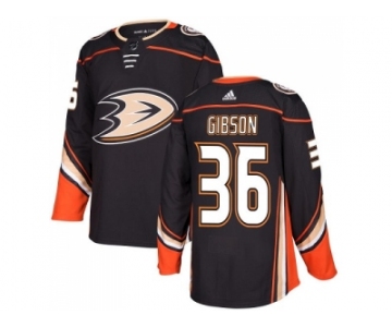 Men Adidas Anaheim Ducks #36 John Gibson Black Home Authentic Stitched NHL Jersey