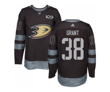 Men Adidas Anaheim Ducks #38 Derek Grant Black 1917-2017 100th Anniversary Stitched NHL Jersey